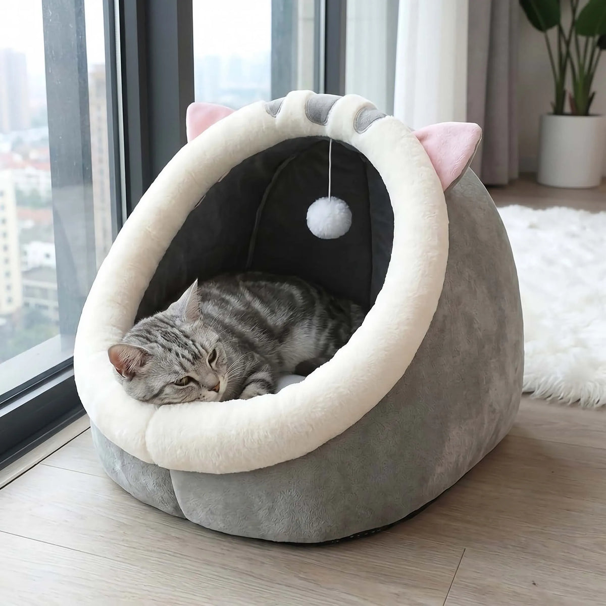 Cozy Smart Plush Cat House